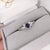 Dainty Ceylon Sapphire Ring W Earth Mined Diamonds in Solid 14k Gold | Rd 4mm For Sale - Image 9 of 10