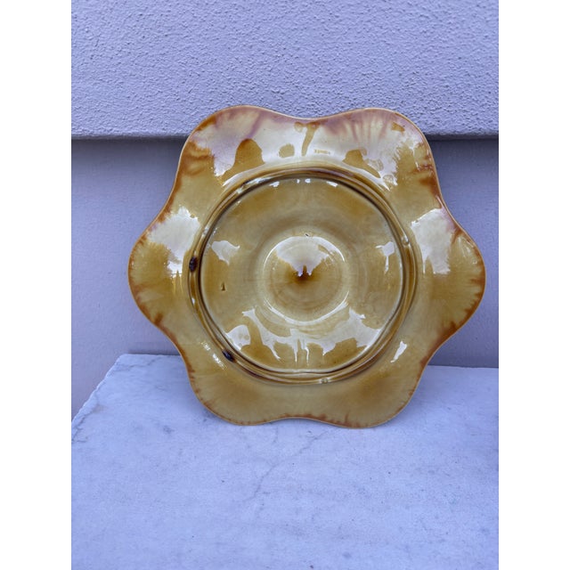 Late 19th Century French Green Majolica Oyster Plate, Circa 1900 For Sale - Image 5 of 5