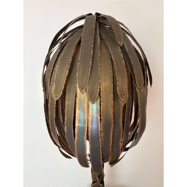 Gold Brass Palm Tree Floor Lamp by Maison Jansen, 1970s For Sale - Image 8 of 14