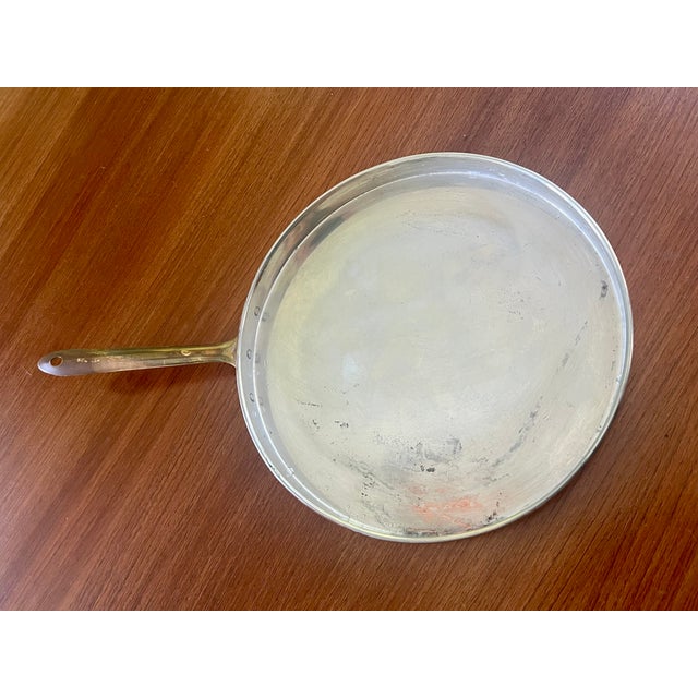 Vintage European Copper & Brass Crepe Pan For Sale - Image 9 of 10
