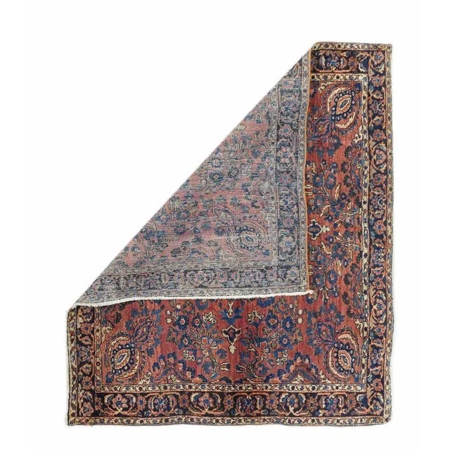 Antique Sarouk Rug 3'8'' x 4'1''.