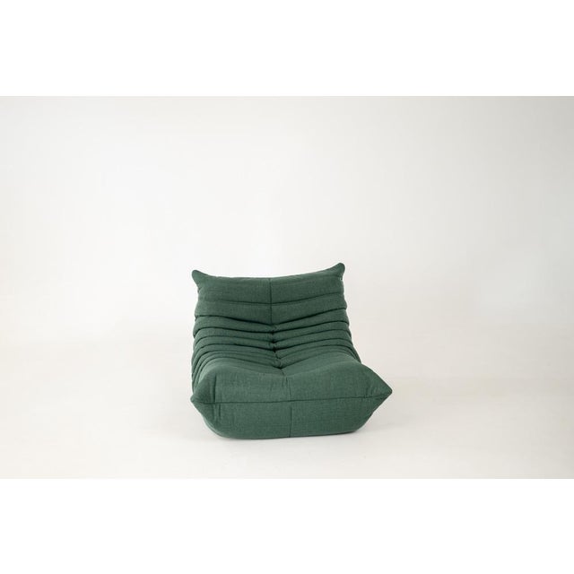 Set of Togo Lounge Chair and Teal Fabric by Michel Ducaroy for Ligne Roset, 1973 For Sale - Image 9 of 18