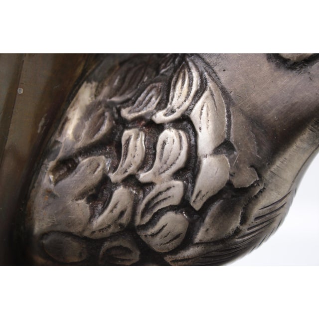 Pair of Vintage Brass Trophy Lidded Deer Urns For Sale - Image 11 of 14