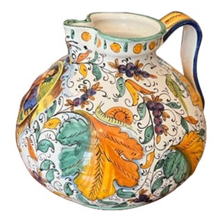 2000s Vietri Italian Hand-Painted Pitcher For Sale