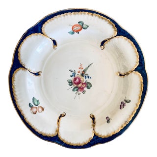 Sèvres Style “Feuilles De Choux” Plate in Blue and Gold For Sale