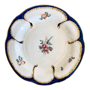 Sèvres Style “Feuilles De Choux” Plate in Blue and Gold