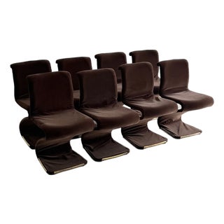Vintage Z Chairs Attributed to Gaston Rinaldi- Set of 8 For Sale