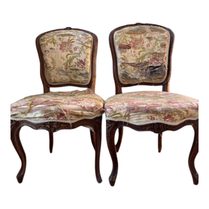 Mid 18th Century Pair of Louis XV Carved Beechwood Side Chairs