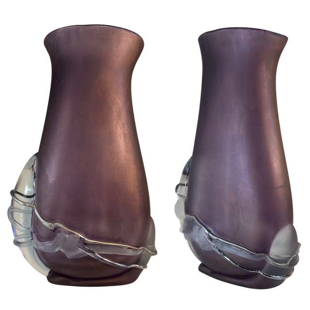 Art Glass Purple Vase Signed by Ion Tamaian For Sale In New York - Image 6 of 18