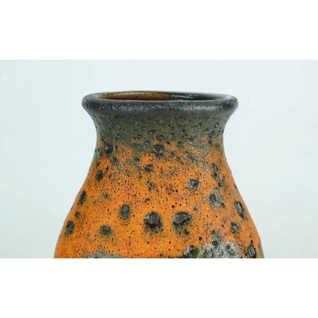 Ceramic Vintage Fat Lava Vase in Orange Brown Model No. 560/20 from Ü-Keramik For Sale - Image 7 of 10