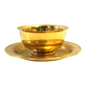 Gold Plated Revere Serving Bowl and Underplate Saucer Set- 2 Pieces