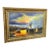 French Style Seascape Painting – Sailboats at Sunset With Ornate Gold Leaf Frame For Sale