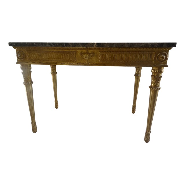 Vintage Italian Neoclassical Gilt Wood Console For Sale