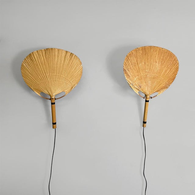 Italian Modern Wall Lamp Uchiwa attributed to Ingo Maurer for M-Design, 1970s, Set of 2 For Sale - Image 13 of 13