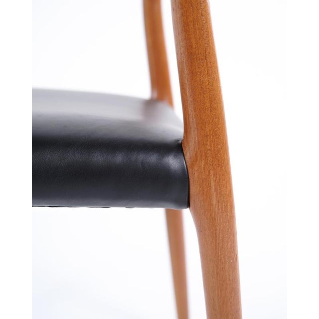 Black Model 79 Dining or Entrance Chair in Teak and Black Leather by Niels Otto Møller, 1960s For Sale - Image 8 of 11