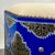 Boho Chic Boho Chic Moroccan Blue & Filigree Silver Design With White Leather Top Stool For Sale - Image 3 of 16