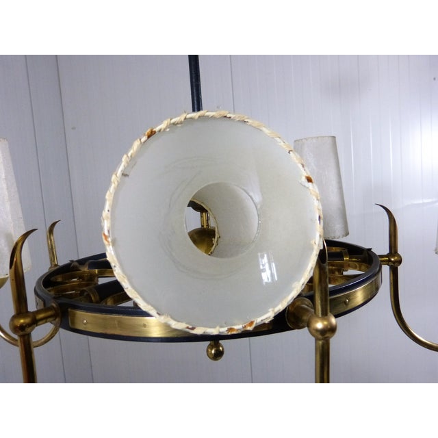 Finnish Brass Chandelier with Polyester Shades and Glass Diffusers, 1950s For Sale - Image 15 of 18