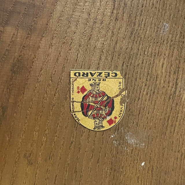 Mid-Century Modern French Semicircular Table Stool in Wood, 1950s For Sale - Image 12 of 13