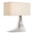 Anne-Marie Barton by Visual Comfort Signature Terra-Forma 23" Right Table Lamp in Plaster White with Bouclé Shade For Sale