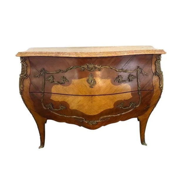 Pair of Spanish Bombe Chests With Portuguese Marble Tops For Sale - Image 4 of 15