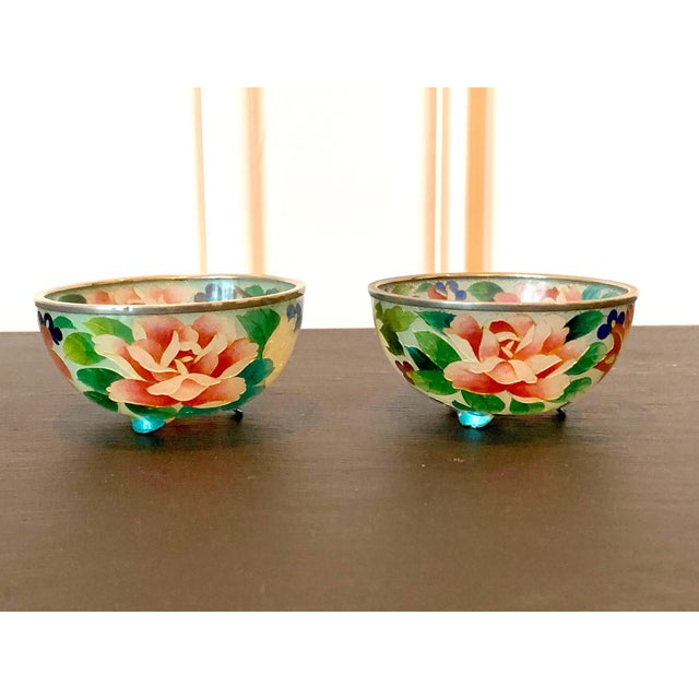 Pair of Early Japanese Plique-a-Jour Bowls from Nagoya For Sale In Atlanta - Image 6 of 12