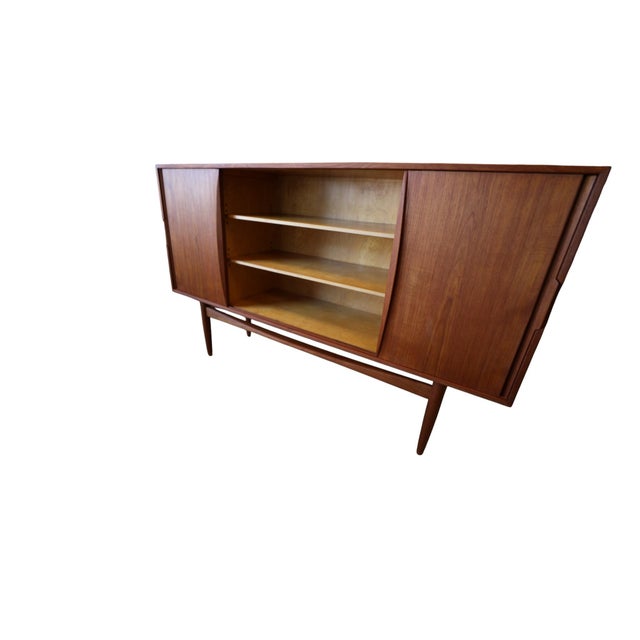 Mid-Century Modern Danish Sideboard in Teak with Sliding Doors, 1960s For Sale - Image 3 of 16