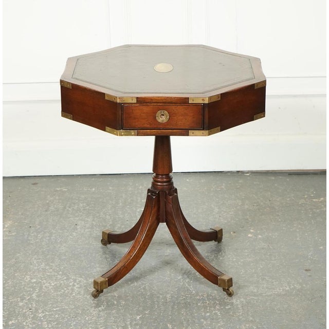Hollywood Regency Revolving Military Campaign Regency Drum Side End Table from Bevan Funnell For Sale - Image 3 of 16
