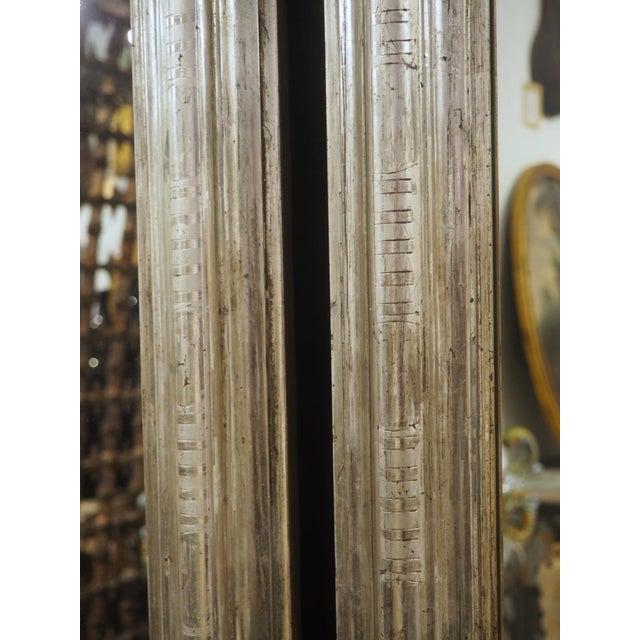 Pair of Large French Silverleaf Louis Philippe Mirrors, 71 X 35.5 Inches For Sale - Image 14 of 18