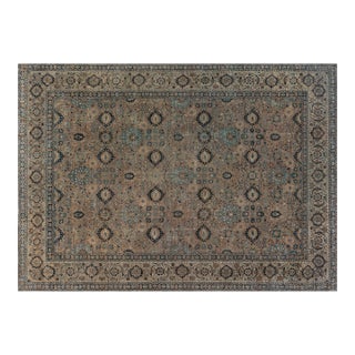 Antique Botanic Persian Kirman Handmade Wool Carpet For Sale
