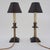 Black 1890's English Antique Candlestick Table Lamps, Aesthetic Movement, Iron & Brass - A Pair - Rewired For Sale - Image 8 of 15