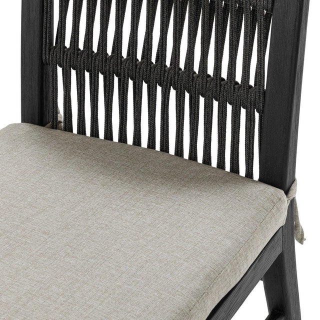 2020s Palma Modern Black Weave Outdoor Dining Chair For Sale - Image 5 of 9