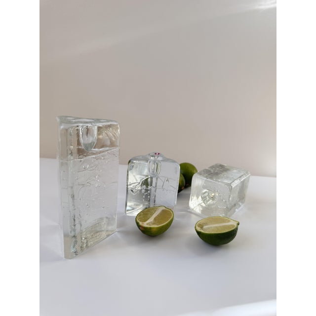 Arkipelago Ice Glass Candleholders by Timo Sarpaneva for Iittala, Finland, 1980s, Set of 3 For Sale - Image 12 of 15