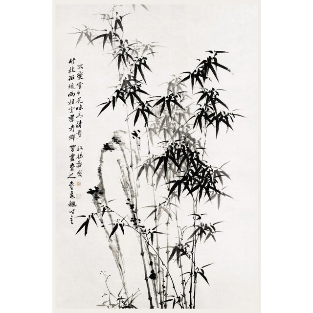 Chinese Bamboo by Zheng Xie, Vintage Art Print, 24" X 36" For Sale