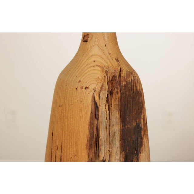 Vintage Set of 3 Carved Wood Bottles For Sale - Image 10 of 12