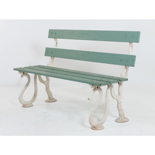 Iron Serpent and Twig Garden Bench, English Mid 20th C. For Sale - Image 11 of 16