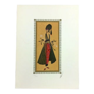Mid Century Modern Deco Unframed Calyph's Favorite Erte Signed Lithograph For Sale