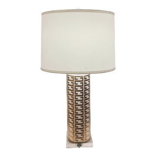 Contemporary Gold and White Key Cameron Table Lamp For Sale