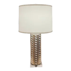 Contemporary Gold and White Key Cameron Table Lamp
