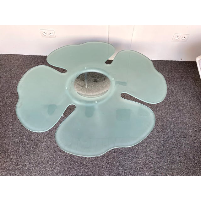 Metal Flower Glass Coffee Table by Glas Italia, Italy, 1990s For Sale - Image 7 of 11