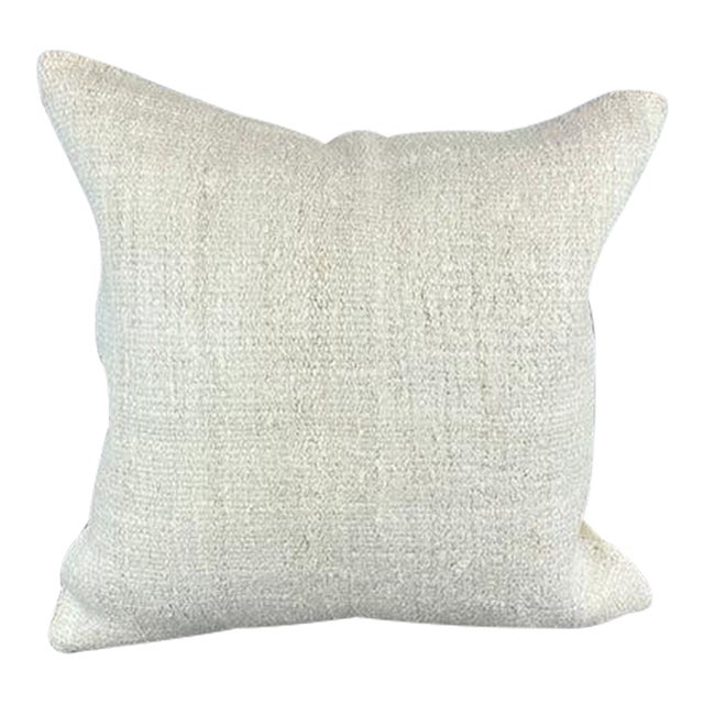 20 x 20 Hemp Pillow Turkish Cushion Natural Grayish White Pillow Cushion Cover For Sale