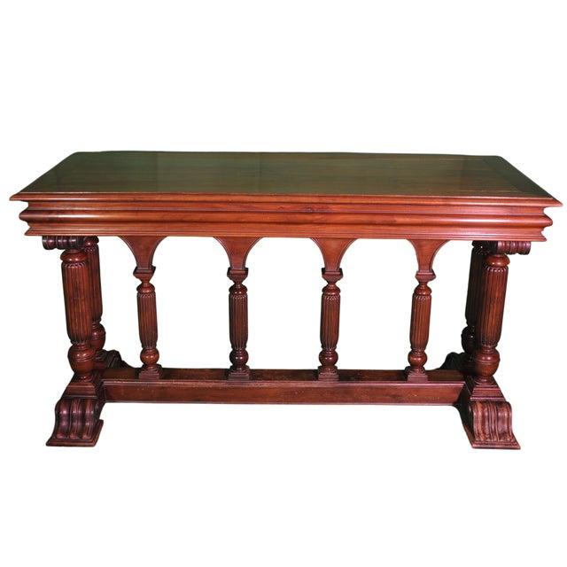 French Renaissance Revival Console Table with Turned Columns, 1890 For Sale - Image 11 of 11
