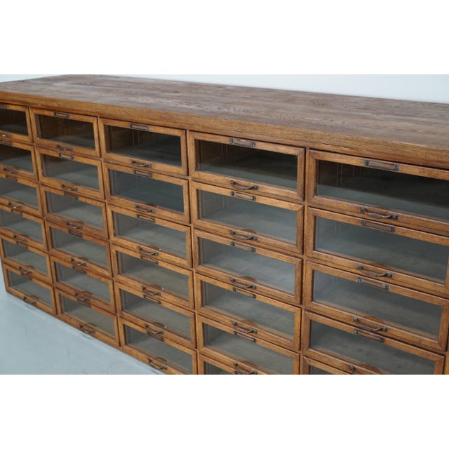 Vintage Dutch Oak Haberdashery Shop Cabinet, 1930s For Sale - Image 9 of 18