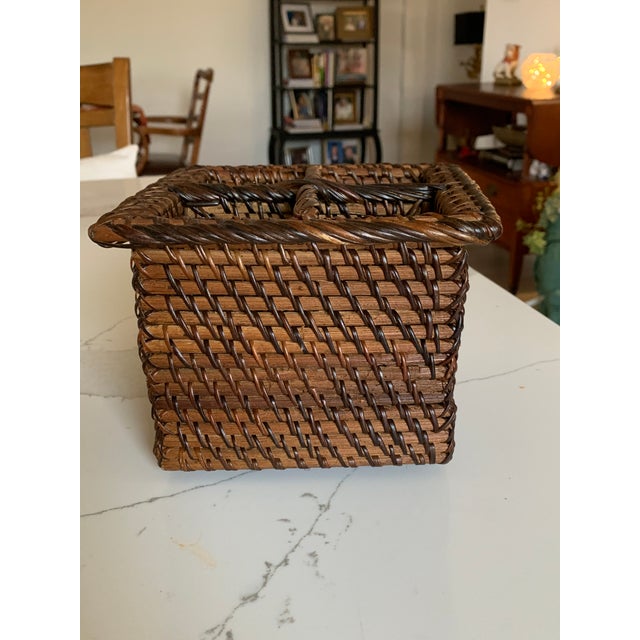 Rustic Vintage Bamboo Coastal Utensil Caddy For Sale - Image 3 of 4