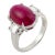 Vintage Gia 5.80 Carat Burma Ruby Platinum Engagement Ring, Size 6 For Sale