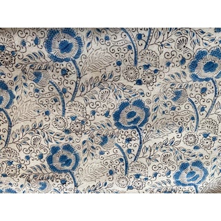 Block Print Indian Cotton With Backing, 7 Yards For Sale