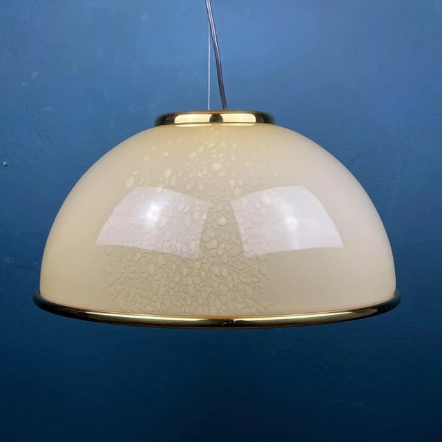 Vintage Beige Murano Glass Pendant Lamp by F. Fabbian, Italy, 1970s For Sale - Image 9 of 13