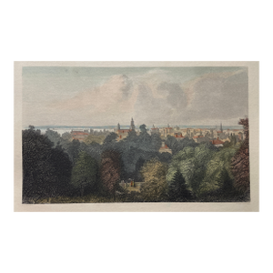1872 Milwaukee Wisconsin Rooftop View Hand Colored Engraving