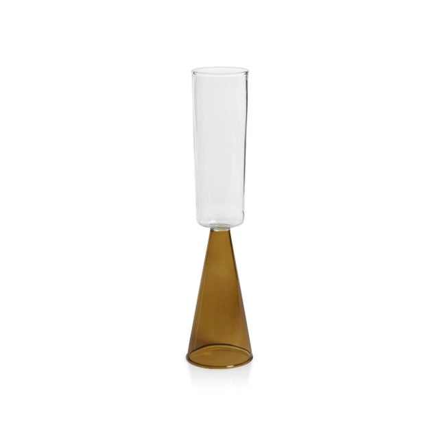 Contemporary Viterbo Champagne Flutes - Amber, Set of 4 For Sale - Image 3 of 4