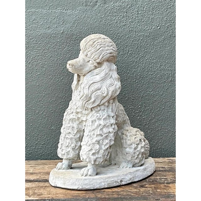 Vintage Cement Poodle Dog Statue For Sale In West Palm - Image 6 of 12