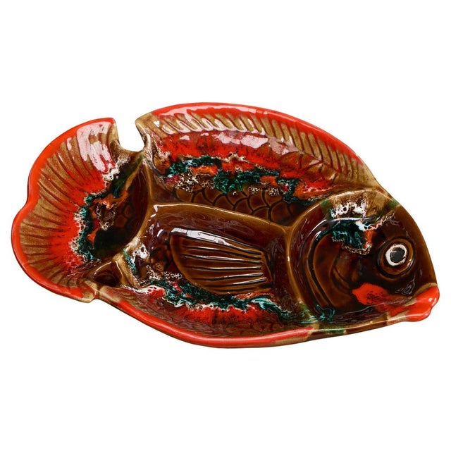 Large Mid-Century Studio Pottery Fish Bowl from Vallauris, France, 1950s For Sale - Image 11 of 11